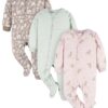 Baby and Toddler Neutral Microfleece Blanket Sleeper Pajamas, 3-Pack, Sizes 0/3M-5T