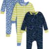 Brand Gender Neutral Footless Unionsuits, 3-Pack, Sizes 0/3 Months - 5T
