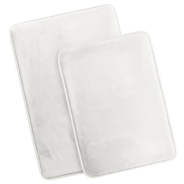 Nestl Set of 3 Absorbent Memory Foam Bath Mat Bathroom Rugs, Gray, Large 20