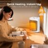 Space Heater, 750W/1500W, Ceramic Small Fan Heater for Indoor Use, 2S Rapid Heating, Multiple Safety Protection, White