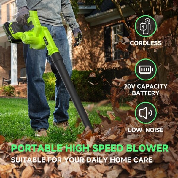 20V Cordless Leaf Blower, 120MPH Electric Blower with 1 Batteries & Charger, Lightweight Yard Tools for Lawn Care, Patio, Backyard, Garden, Grass Blower for Floor and Outdoor Use