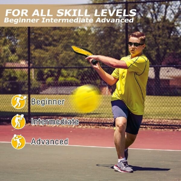 NFTIGB USAPA Certified Pickleball Paddles for Beginners, Family Play Set with 2 Rackets, 4 Balls, Easy-to-Use, Durable & Lightweight