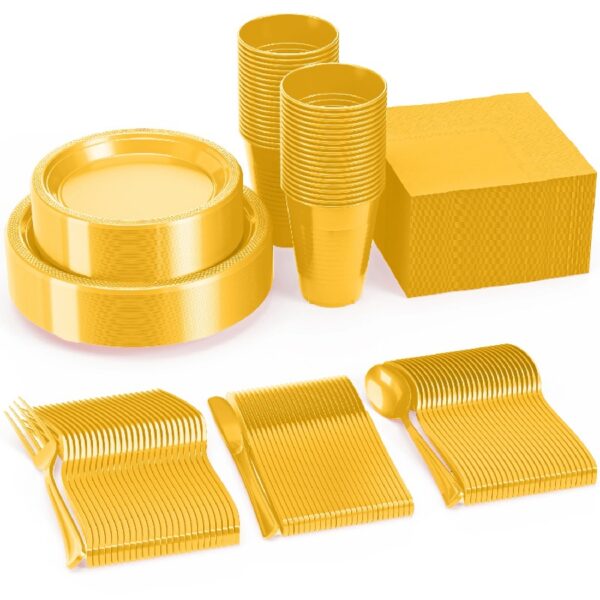Exquisite 350 Piece Easter Plastic Disposable Party Plates & Dinnerware Combo Set