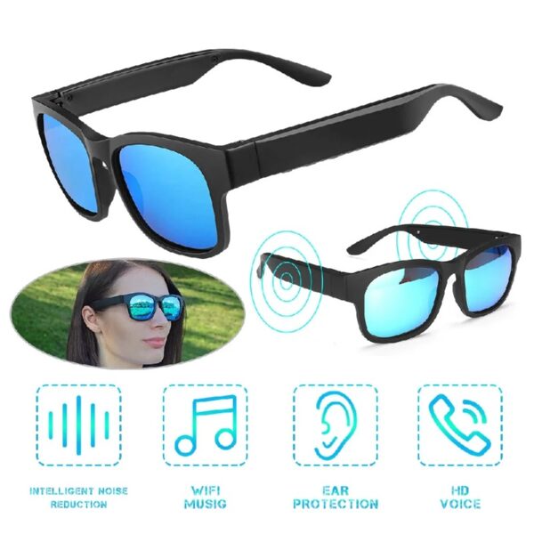 Unisex Smart Sunglasses with Bluetooth, Black