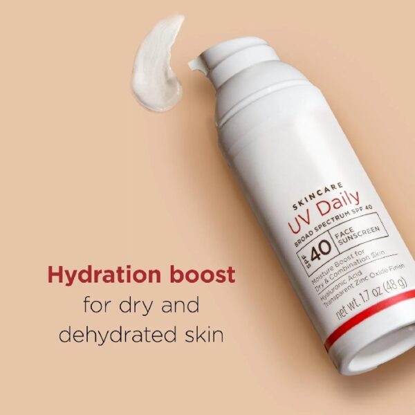 UV Daily SPF 40 Face Sunscreen Moisturizer with Zinc Oxide, Daily Face Moisturizer with SPF, Sunscreen, 1.7 oz Pump