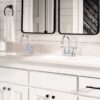 Bathroom Faucets 4 Inch Matte Black Bathroom Sink Faucet, Stainless Steel Lead-Free 2-Handle Centerset Faucet with Pop-up Drain and 2 Supply Hoses Fits 2 or 3-hole Sink