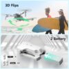 F10-1080P Wifi FPV Drone with 1080P HD Camera, Headless Mode/3D Flips, RC Quadcopter for Beginners Silver white