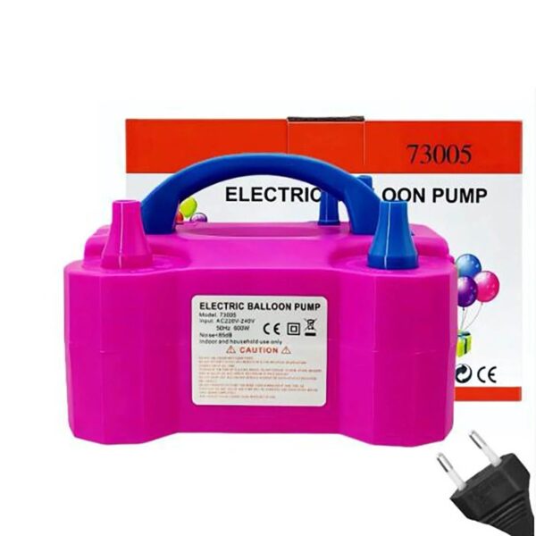 Lolynie Electric Balloon Pump, Portable Electric Balloon Blower Machine Balloon Air Pump Dual Nozzle Rose Red 110V 600W Balloon Inflator For Party Decorations