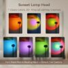 Sunset Floor Lamp with Ocean Wave Effect, 360° Rotation, 7 Color Filters, Boho Decor Lamp