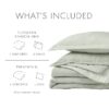 Full/Queen Comforter Sets, Reversible 3 Piece Extra Soft Bedding Set, Chambray Print Sage Green Comforter Bed Set with Pillow Shams