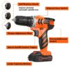 24V Cordless Drill-Brushless Power Drill Set, 3/8