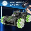 RC Stunt Car with Camera HD 1080P FPV  2.4Ghz Remote Control Car,Electric Carrier Vehicle Monster Spray Trucks for Kids Adults,Green