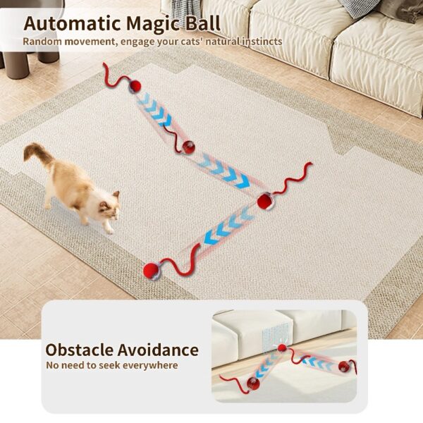 Cat Toys Rechargeable Electronic Pet Toy Ball Fast Rolling in Pouch Interactive Cat Toys for Indoor Cats