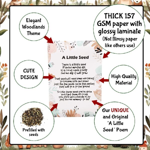 50 PC Woodland Dusty Rose | Baby Shower Favors for Guests | 50 Wildflower Seed Packets | Bouquet Wildflower Mix | Non-GMO Seeds | Gender Neutral | Oh Baby | Gifts | Party Favors | Decorations