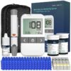 AGM-513S Blood Glucose Monitor Kit, 100 Glucometer Strips, 100 Lancets, 1 Blood Sugar Monitor, 1 Control Solution, Lancing Device and Carrying Bag, No Coding