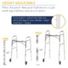 PreserveTech Deluxe Two Button Folding Walker with 5