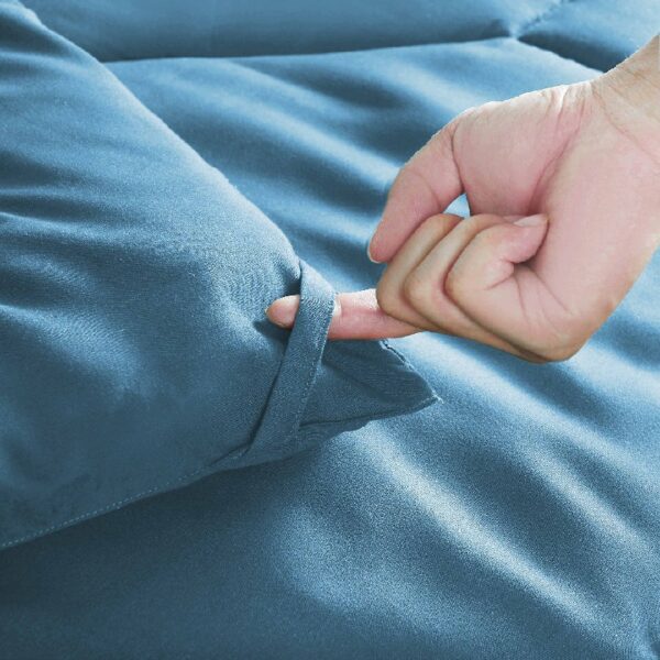 8 PCS Modern Comforter Set with Sheets All Season Bed in a Bag, Black, Queen Size