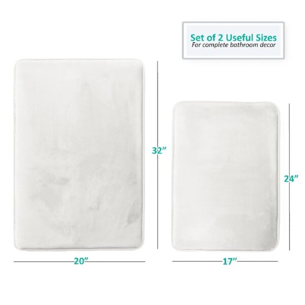 Nestl Set of 3 Absorbent Memory Foam Bath Mat Bathroom Rugs, Gray, Large 20