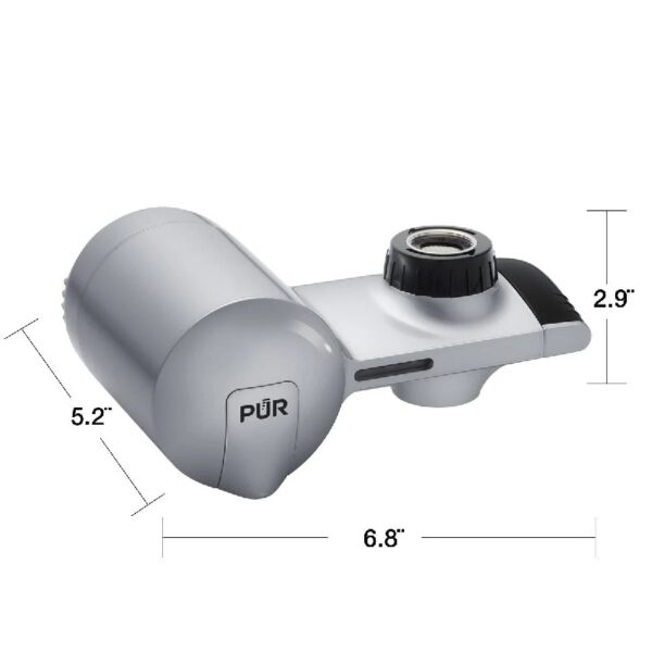 PLUS Faucet Mount Water Filtration System, Horizontal, Black/Chrome, PFM200B