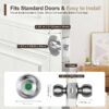 Cikuci Smart Door Lock, Fingerprint Door Lock Knob with App Control, Suitable for Home, Cloakroom, Offices, Hotels (K10)