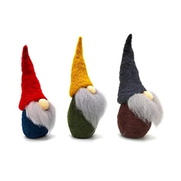 3 Pack Gnome Felting Kits Mother's Day Craft Kit 6 inch Gnomes Ornaments Kit Include Everything to Make - Friendly Instruction Gift for Mom, Gift for Wedding