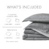 Full/Queen Comforter Sets, Reversible 3 Piece Extra Soft Bedding Set, Chambray Print Sage Green Comforter Bed Set with Pillow Shams