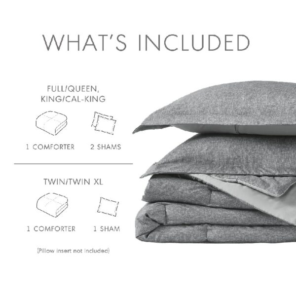Full/Queen Comforter Sets, Reversible 3 Piece Extra Soft Bedding Set, Chambray Print Sage Green Comforter Bed Set with Pillow Shams
