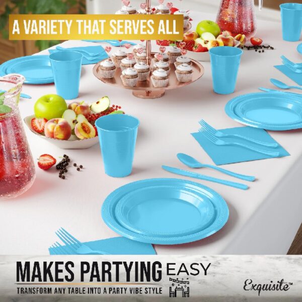 Exquisite 350 Piece Easter Plastic Disposable Party Plates & Dinnerware Combo Set