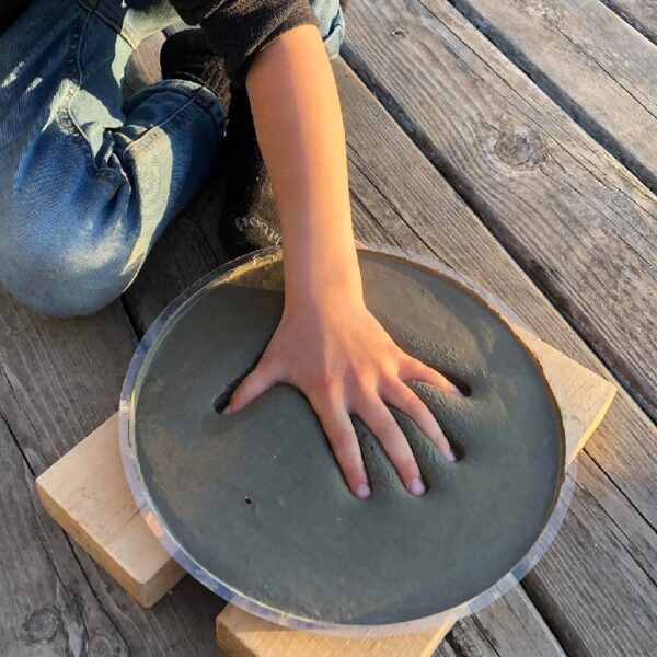 Large DIY Stepping Stone Kit, Handprint Stepping Stone, Mother's Day Gift, Footprint Stepping Stone (14 Inch)