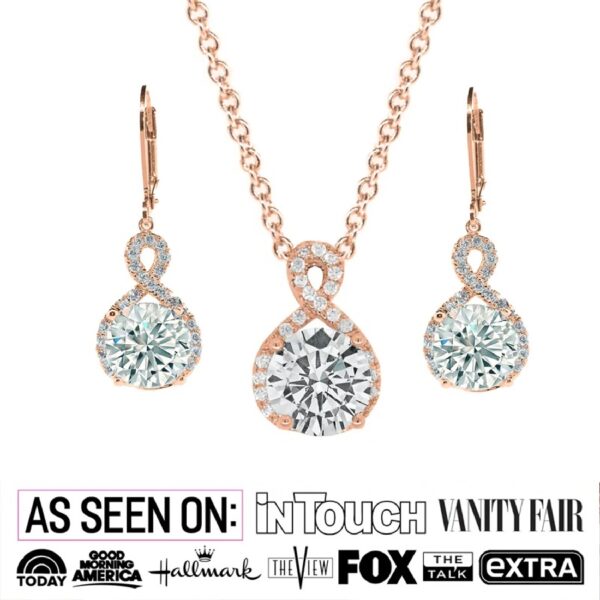 Cate & Chloe Alessandra 18k White Gold Plated Jewelry Set With Simulated Diamond Crystals for Women