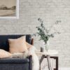 White Portsmouth Brick Vinyl Peel and Stick Wallpaper, 20.8 in x 18 ft, 31.2 Sq. ft.