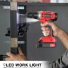 21V Cordless Drill Set, Electric Power Drill 34Pcs with 3/8 Inch Keyless Chuck, 25+3 Clutch Compact Driver Drill with Work Light, Max torque 45Nm, 2-Variable Speed & Battery and Fast Charger
