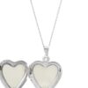 Brilliance Fine Jewelry Mother of Pearl with Cross Locket Heart Pendant in Sterling Silver, 18