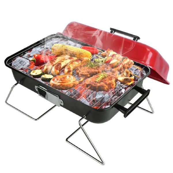 49335c5dd6434f6f8ffdb32d0160a4d5 Portable Charcoal Grill with Lid Folding Barbecue Grill for Outdoor Camping Cooking Small Table Top BBQ Grill for Outdoor Cooking Camping Beach Traveling Picnic Backyard