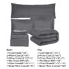 8 PCS Modern Comforter Set with Sheets All Season Bed in a Bag, Black, Queen Size