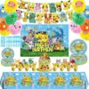 Birthday Party Decoration Pikachu Theme Party Decoration Party Decoration Set Party Decoration Supplies Balloons, Banner, Tablecover, Plates, Tableware
