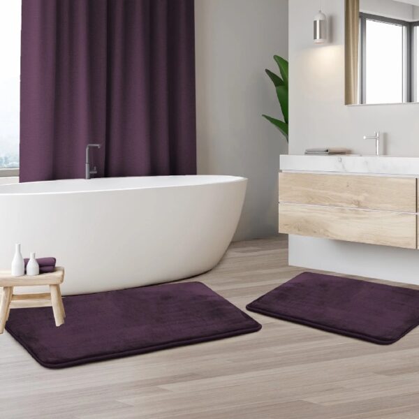 Nestl Set of 3 Absorbent Memory Foam Bath Mat Bathroom Rugs, Gray, Large 20