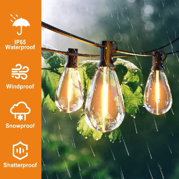 DAYBETTER Outdoor String Lights, 100ft S14 LED Patio Lights with 24 Bulbs, String Lights for Porch Backyard