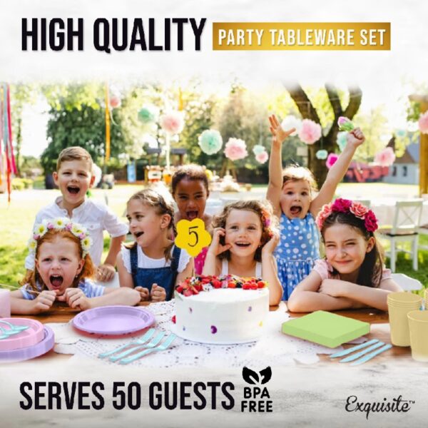 Exquisite 350 Piece Easter Plastic Disposable Party Plates & Dinnerware Combo Set