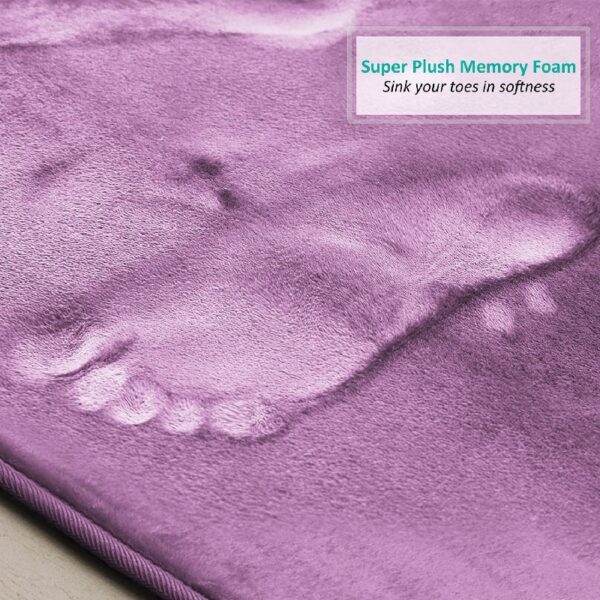 Nestl Set of 3 Absorbent Memory Foam Bath Mat Bathroom Rugs, Gray, Large 20