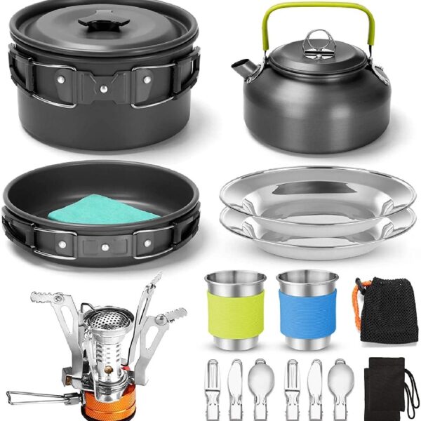 16 Piece Aluminum Camping Mess Kit