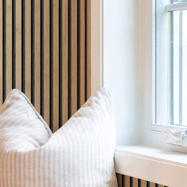 Roommates Studio Cream Oak Slat Peel and Stick Wallpaper 30.75 Sq. ft