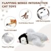 Risehigh Cat Toys for Indoor Cats Interactive Flapping Chirping Bird Kitten Toy Touch Activated Rechargeable Automatic with Catnip