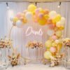 TINANA Round Balloon Arch Kit with Accessories, 7.2 Feet Balloon Hoop Stand, Gold Metal Balloon Circle Frame