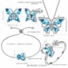 Purple Butterfly Jewelry Amethyst February Birthstone Jewelry Set Fine Necklace/Earrings 925 Sterling Silver Women Birthday Mother's Day Gifts