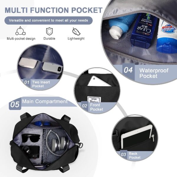 4b77cf3003c343f7acdbb32d0176a6ca Weekender Bags for Women, Travel Duffel Bags with Shoe Compartment,Personal Item Travel Bag for Airlines, Carry on Overnight Tote Bag for women,Beige&Brown