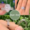3Ct Pear Cut Wedding Ring Set for Women Halo 925 Sterling Silver Cubic Zirconia Size 8