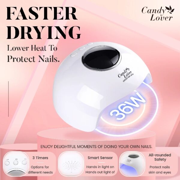 Candy Lover Gel Nail Polish Kit with UV LED Lamp, 12 Colors Cute Lady Gel Polish Starter Kit, All-in-One Quick Dry Soak Off Nail Gel Manicure Kit with DIY Tools Valentine Gift for Women