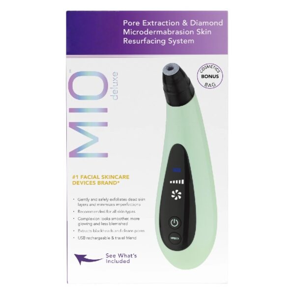 MIO Diamond Tip Microdermabrasion Device, Rechargeable Exfoliator & Pore Extractor