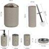 Bathroom Accessories Sets 6 Piece Bath Ensemble Includes Soap Dispenser, Toothbrush Holder, Toothbrush Cup, Soap Dish for Decorative Countertop and Housewarming Gift, Dark Blue